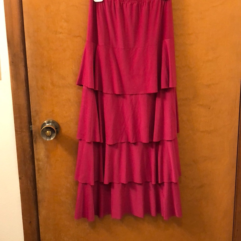Pink ruffle skirt